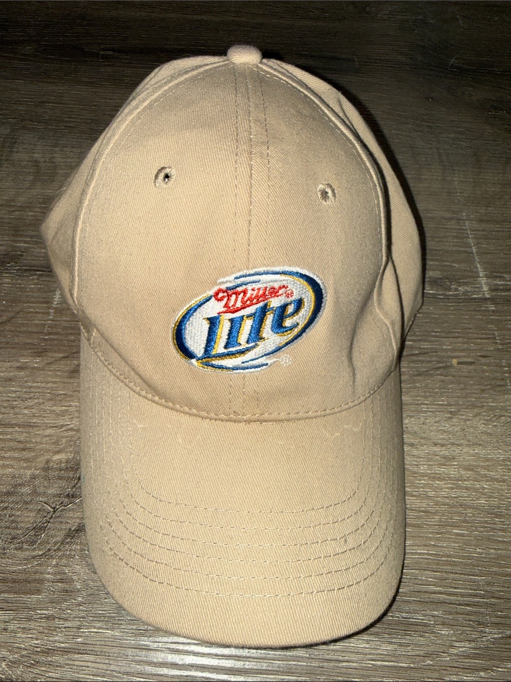 Miller Lite Embroidered Tan Baseball Cap